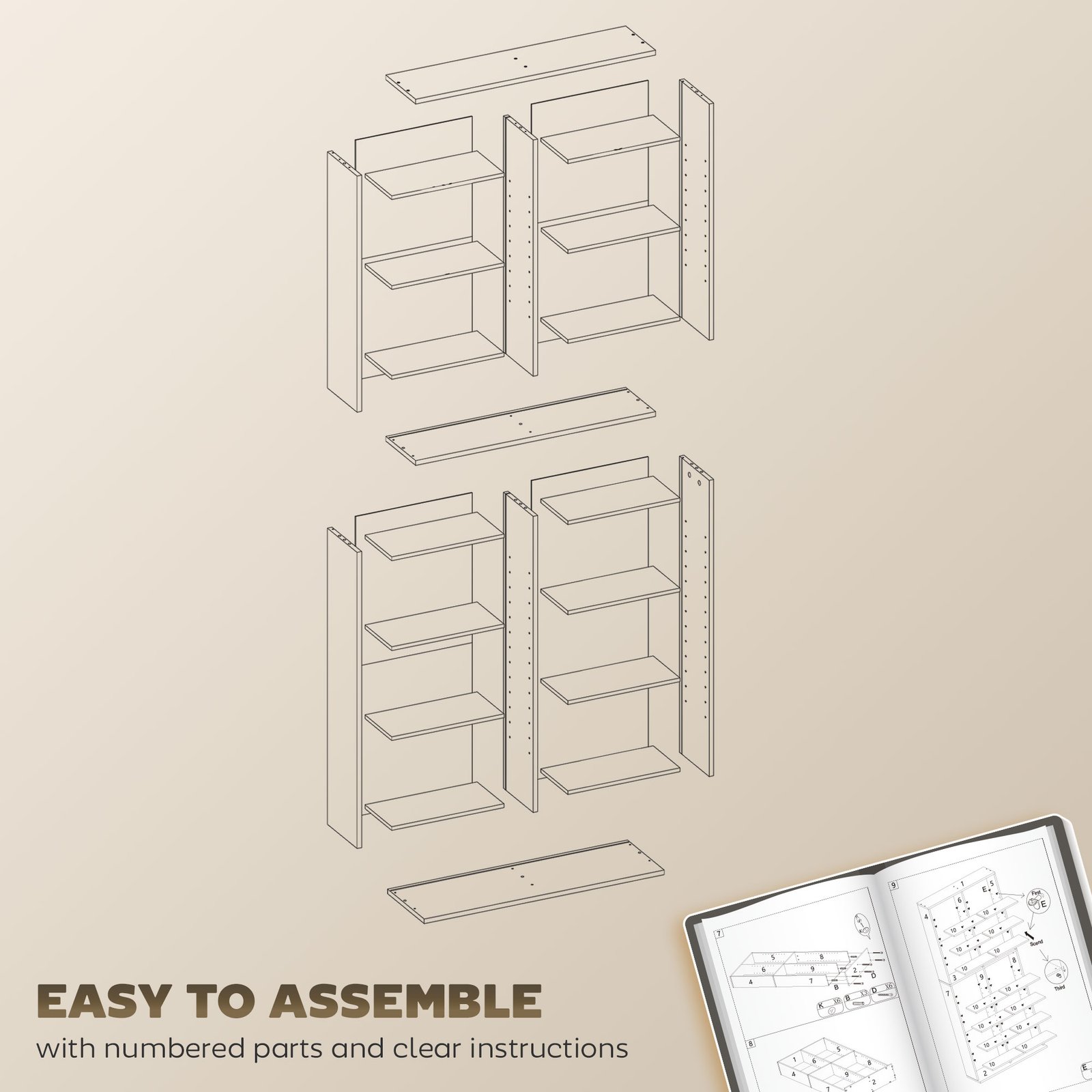 HOMCOM 640 CD Storage Tower - White - Image 7