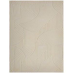 HOMCOM Modern Geometric Rug, Thick Plush, Non-Slip, 160 x 120 cm  Cream, Living Room/Bedroom/Office