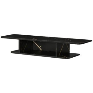 HOMCOM Floating TV Unit Stand for TVs up to 40", Wall Mounted Media Console with Storage Shelf, Entertainment Center, Black