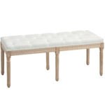 HOMCOM Vintage French Look Bed End Bench – Cream White