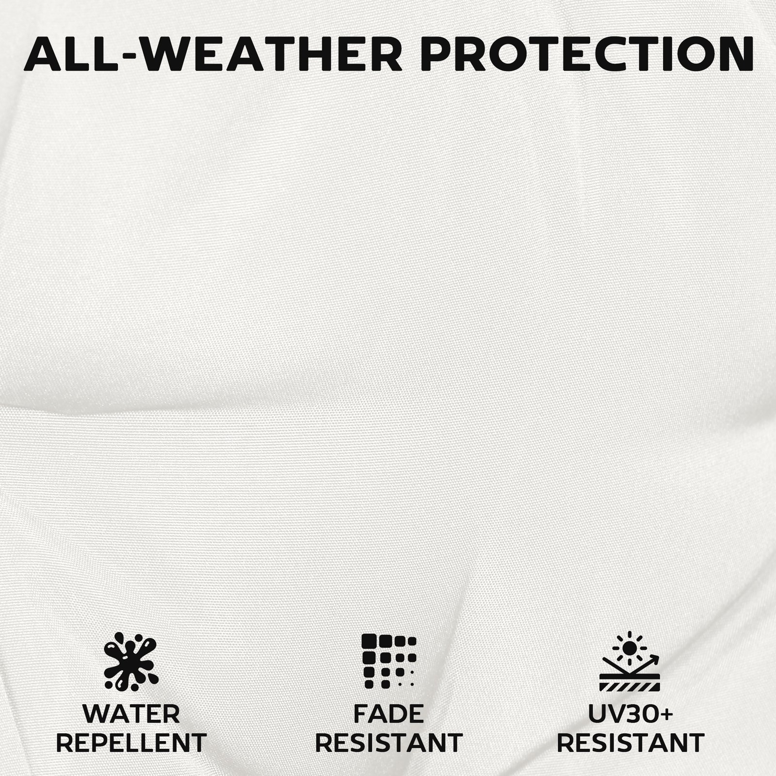 Outsunny Outdoor Seat Cushions Set of 2 with Ties, Waterproof Garden Seat Pads, Cream White - Image 5