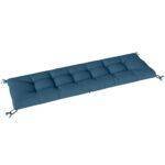 Outsunny Sun Lounger Cushion, Memory Foam Patio Chair Cushion with Ties, Outdoor Seat Pad Fits 190 x 60 cm Lounger, Blue
