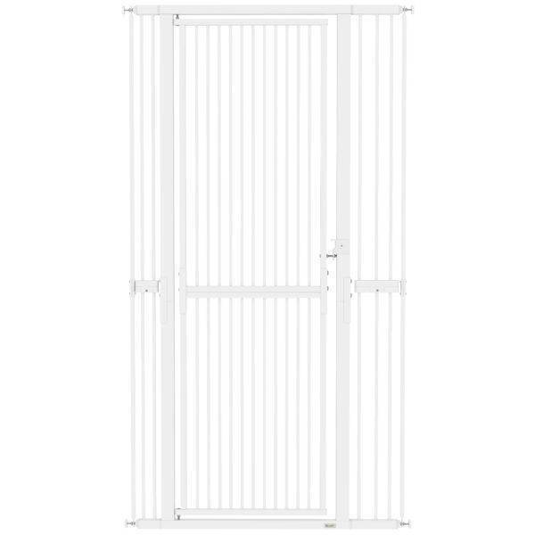 PawHut 180cm Extra Tall Pet Gate with 3.5 cm Narrow Gap, Pressure Mounted No Drilling Cat Gate for Doorways, 77-104cm Width
