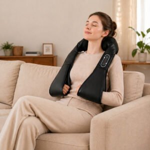HOMCOM Neck and Shoulder Massager with Heat, Deep Tissue Shiatsu 3D Kneading Massager for Neck, Back, Waist, Foot and Leg