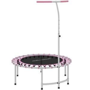 SPORTNOW 40″ Fitness Trampoline, Mini Rebounder Trampoline for Adults with 5-Level Adjustable Handle, Indoor Exercise Bungee Rebounder, Max Load 100KG, Purple SPORTNOW 40″ Fitness Trampoline, Mini Rebounder Trampoline for Adults with 5-Level Adjustable Handle, Indoor Exercise Bungee Rebounder, Max Load 100KG, Purple