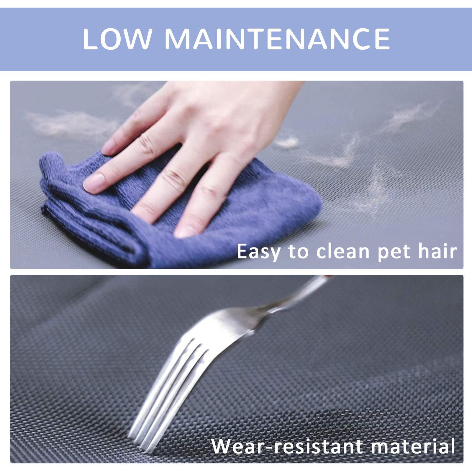 PawHut Raised Dog Bed Cat Elevated Lifted Puppy Pet Elevated Cot Portable Camping Basket Blue (Large) - Image 8