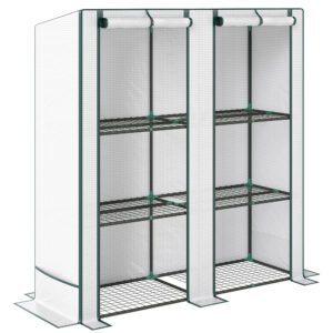 Outsunny Three-Tier Mini Greenhouse - White
