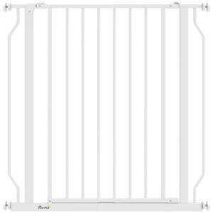 PawHut Extra Wide Dog Gate, with Door Pressure, for Doorways, Hallways, Staircases - White
