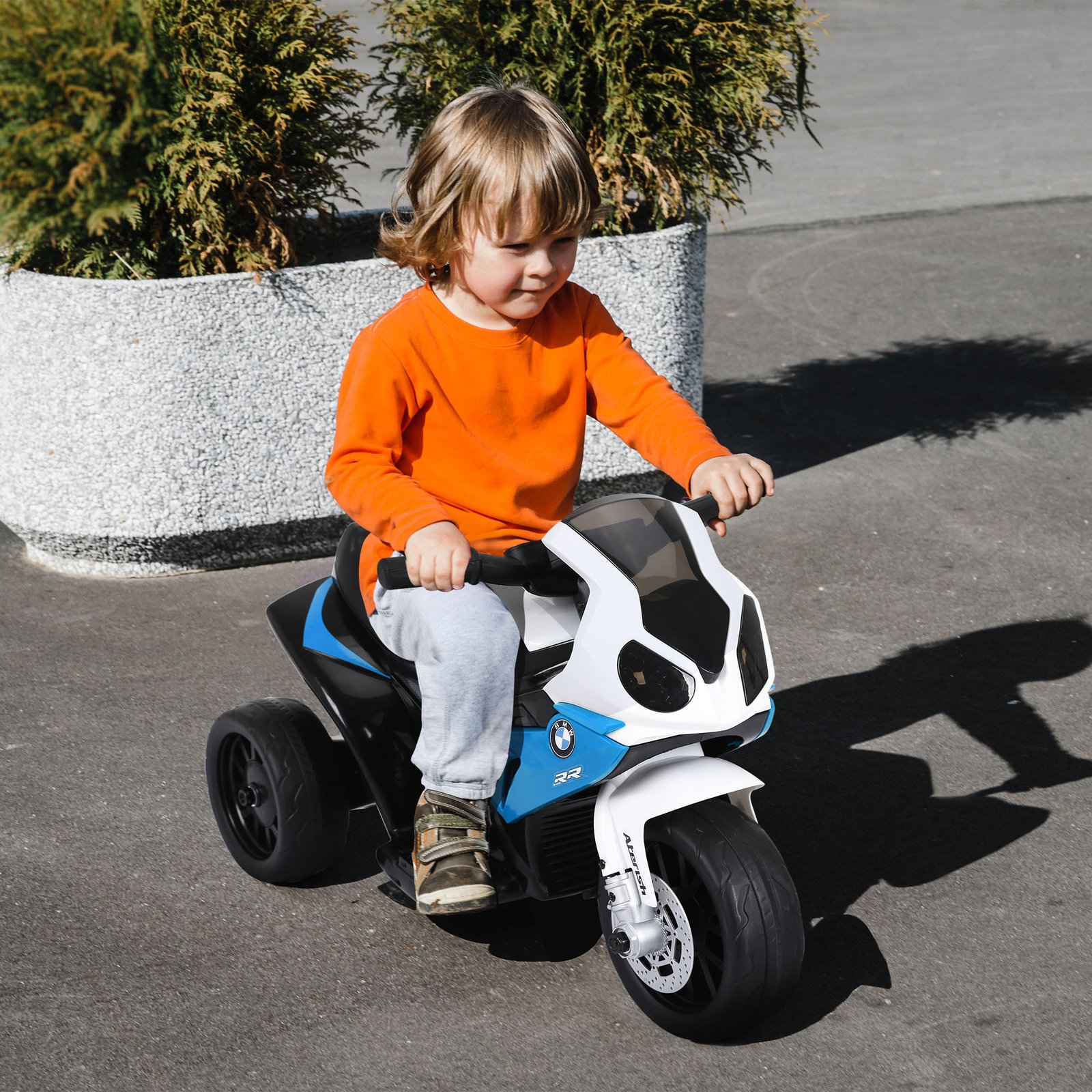 HOMCOM Electric Motorbike for Kids Ride on BMW Motorbike W/Headlights and Music, 6V, Blue - Image 2