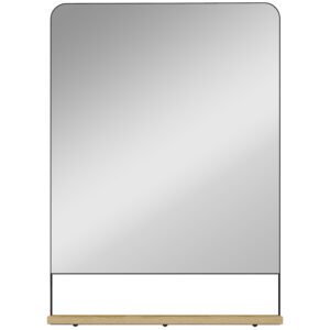 HOMCOM Wall Mirror with Wood Shelf - Black