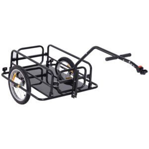 HOMCOM Bike Cargo Trailer Bicycle Trailer Cargo Storage Cart w/ Hitch Cycling Camping Luggage Storage Carrier Transport Steel Black
