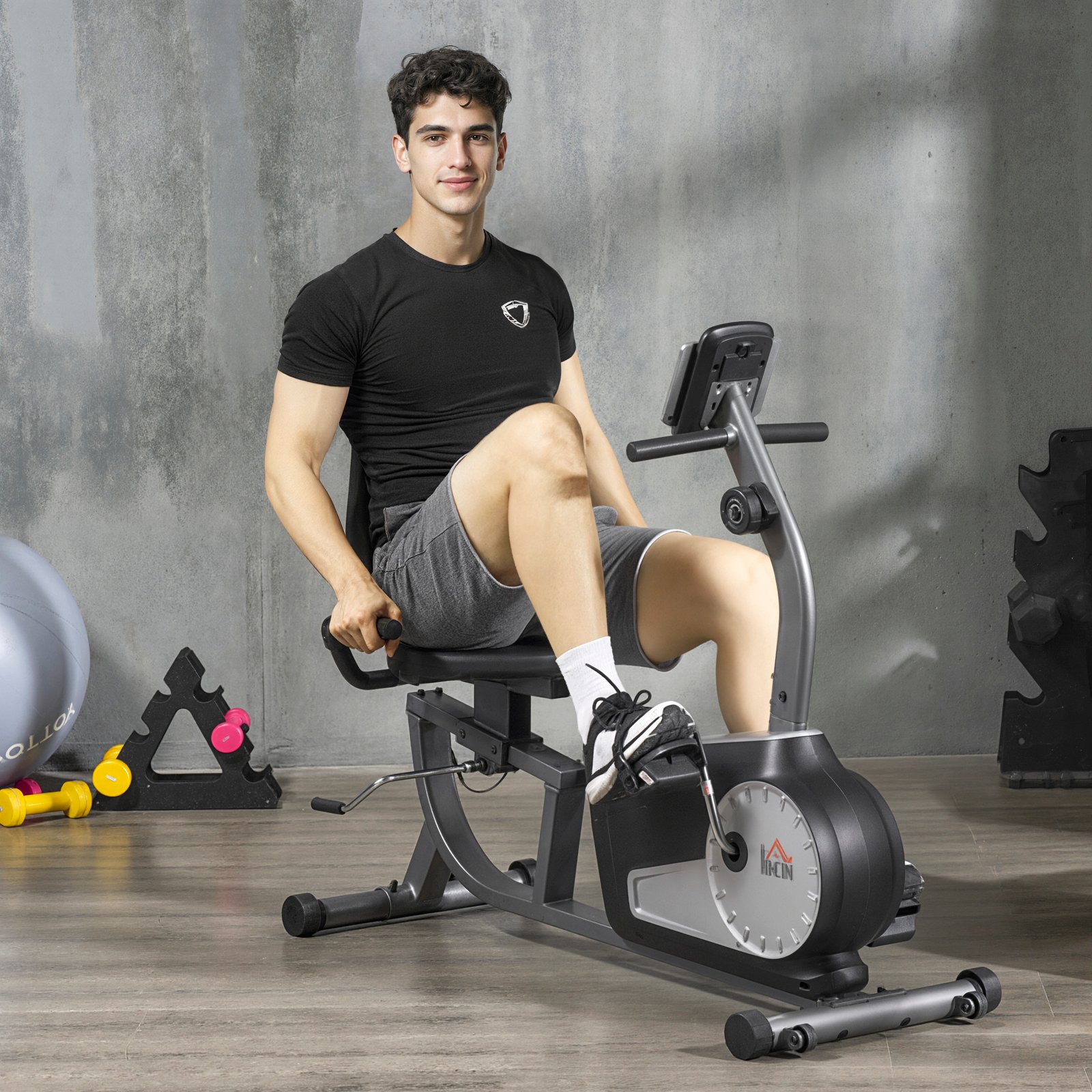 HOMCOM Exercise Bike with LCD Display, Stationary Bike with Quiet 8-Level Magnetic Resistance, Adjustable Seat and Backrest, Indoor Cycling Exercise Equipment for Home Gym Fitness Workout Training - Image 2