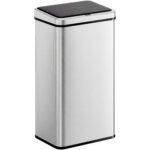 HOMCOM 50L Sensor Bin with Soft-Close Lid, Stainless Steel Automatic Touchless Motion Sensor Kitchen Bin, Silver Tone