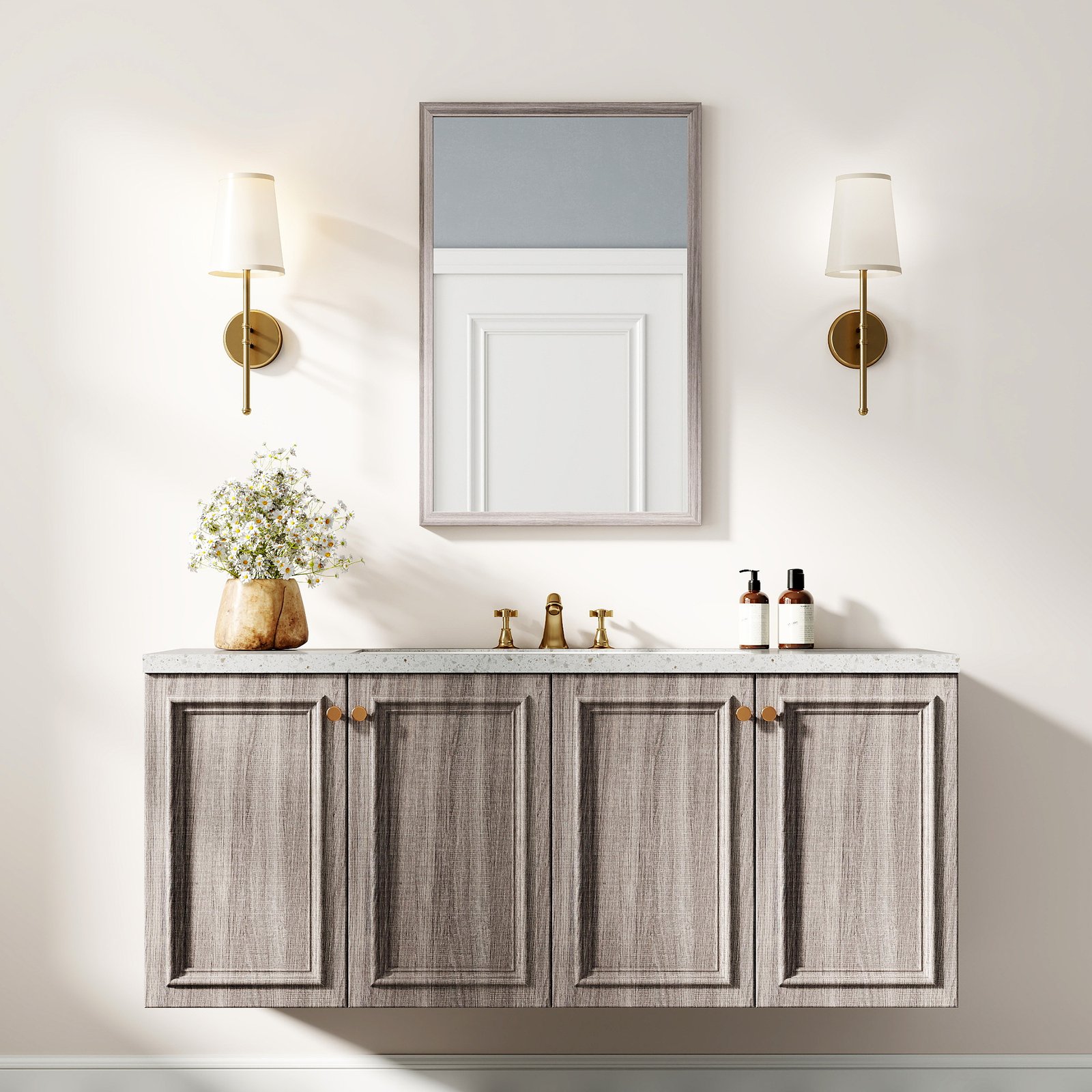 HOMCOM Wall Bathroom Mirror, 40 x 60 cm Wall-Mounted Mirror for Living Room, Bedroom, Hallway, Grey - Image 8