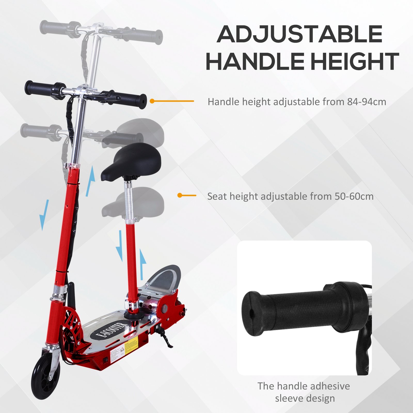 HOMCOM Foldable Electric Scooter for Teens Over 7 years old 12V Battery 120W-Red - Image 6