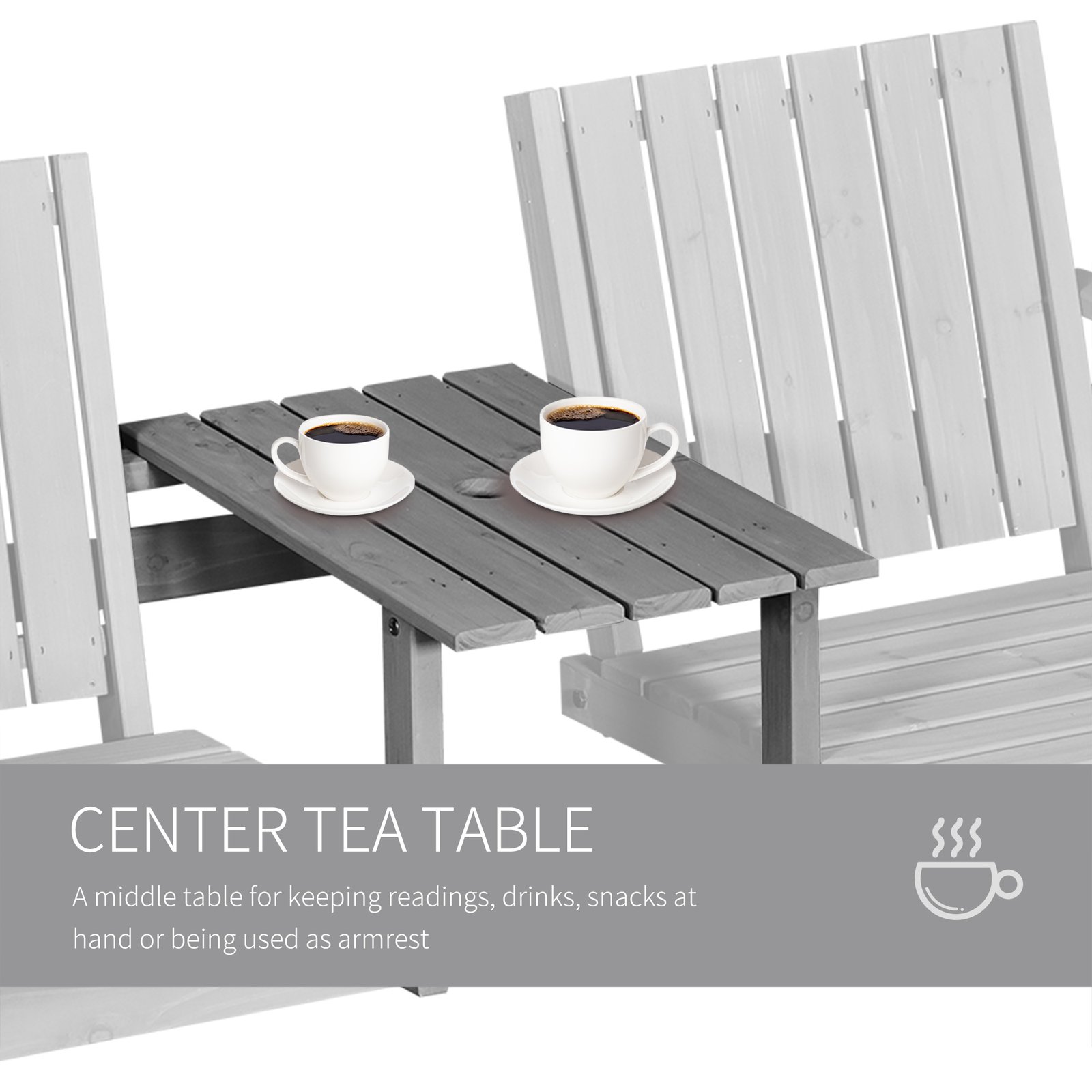 Outsunny 2-Seater Garden Bench Antique Loveseat for Yard, Lawn, Porch, Patio, Steel, Grey - Image 6
