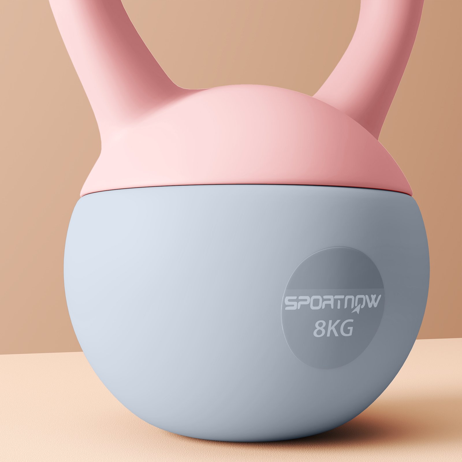SPORTNOW 8KG Soft Kettlebell, Kettlebell with Non-Slip Handle for Home Gym, Weight Lifting, Strength Training, Pink/Grey - Image 8