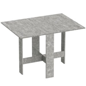 HOMCOM Folding Dining Table, Space-Saving Drop Leaf Kitchen Table for 4-6 People Grey