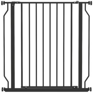 PawHut Extra Wide Dog Gate, with Door Pressure, for Doorways, Hallways, Staircases - Black