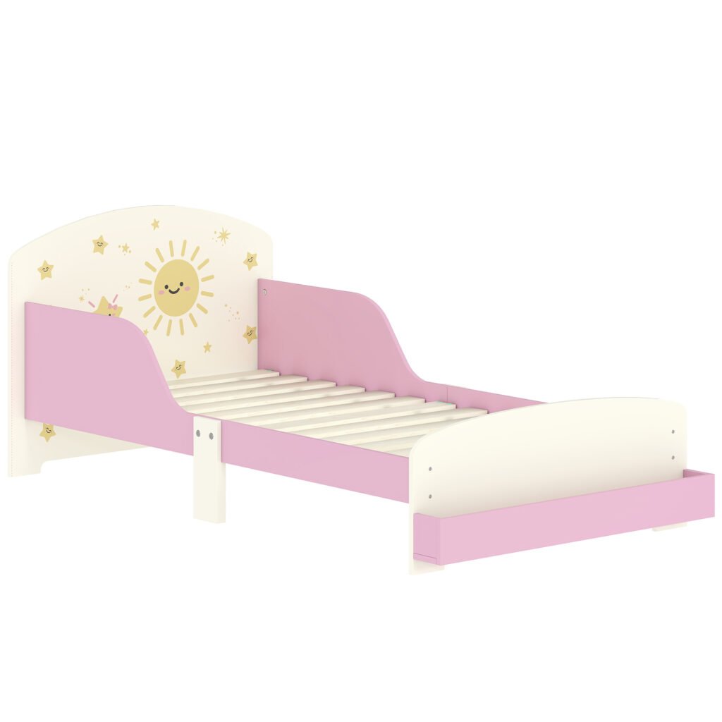 AIYAPLAY Toddler Bed with Storage, Guardrails, Sun Design, for Ages 3-8 Years, Fits 140 x 70cm Mattress, AIYAPLAY Toddler Bed with Storage, Guardrails, Sun Design, for Ages 3-8 Years, Fits 140 x 70cm Mattress,