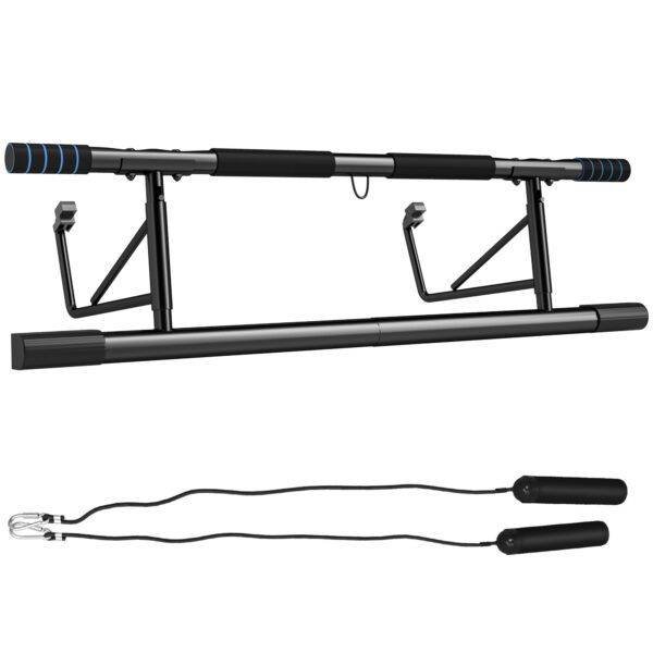 SPORTNOW Pull-Up Bar, No-Drilling Chin-Up Bar, Push-Up Stand with Resistance Bands, Padded Handles for Home Gym Exercise SPORTNOW Pull-Up Bar, No-Drilling Chin-Up Bar, Push-Up Stand with Resistance Bands, Padded Handles for Home Gym Exercise