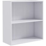 HOMCOM 2 Tier Bookshelf, Low Bookcase with Adjustable Shelf, 2 Compartments for Home Office, Living Room, Study, White HOMCOM 2 Tier Bookshelf, Low Bookcase with Adjustable Shelf, 2 Compartments for Home Office, Living Room, Study, White