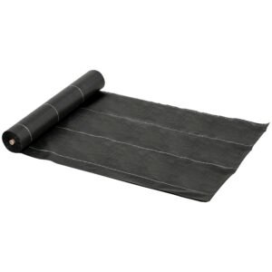 Outsunny 2m x 50m Weed Control Membrane, Heavy Duty Weed Control Barrier Fabric, 90gsm Ground Cover for Patios, Garden, Flower beds, Landscaping