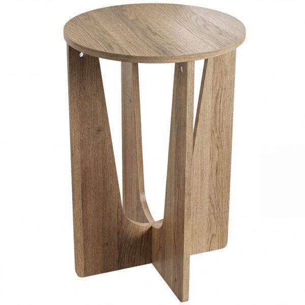HOMCOM End Table Compact Round Side Table with Curved Legs in Coffee Wood Effect HOMCOM End Table Compact Round Side Table with Curved Legs in Coffee Wood Effect