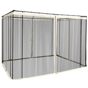 Outsunny 302 x 207cm Universal Replacement Mesh Sidewall Netting for Patio Gazebos and Canopy Tents, (Sidewall Only) Cream White