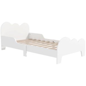 AIYAPLAY Cloud-Themed Toddler Bed Frame with Safety Rails, 143.5 x 74.5 x 56cm