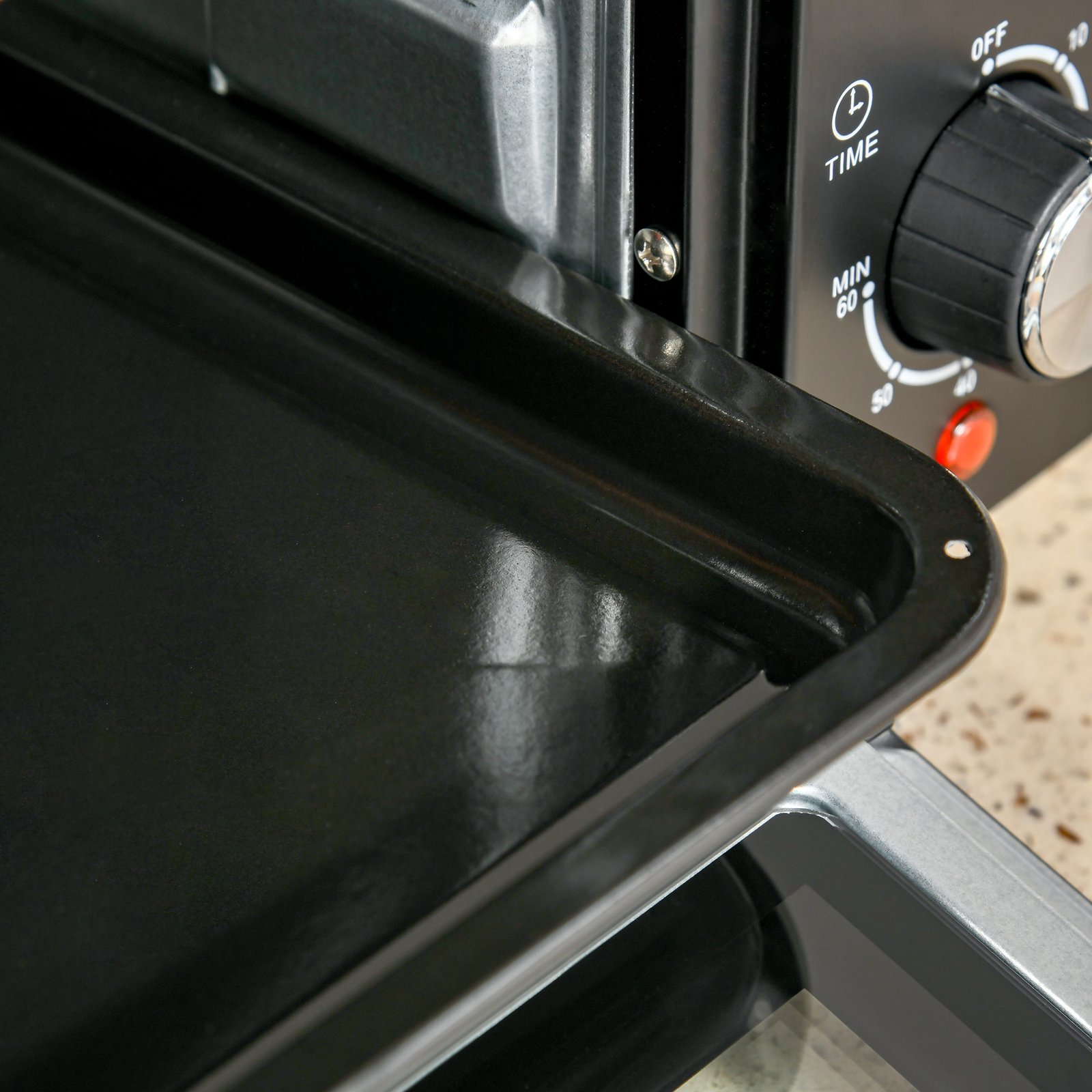 HOMCOM 21L Mini Countertop Oven, 100°C-230°C Adjustable Temp - Black - Image 9
