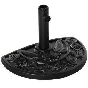 Outsunny 9kg Cement Concrete Half Round Parasol Base Umbrella Stand Garden Outdoor Accessories - Adjustable Coupler Suitable Umbrella Rod: ?3.5cm, ?3.8cm, ?4.8cm