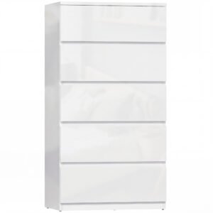 HOMCOM Chest of Drawers, 5-Drawer Storage Cabinets, Modern Dresser, Storage Drawer Unit for Bedroom