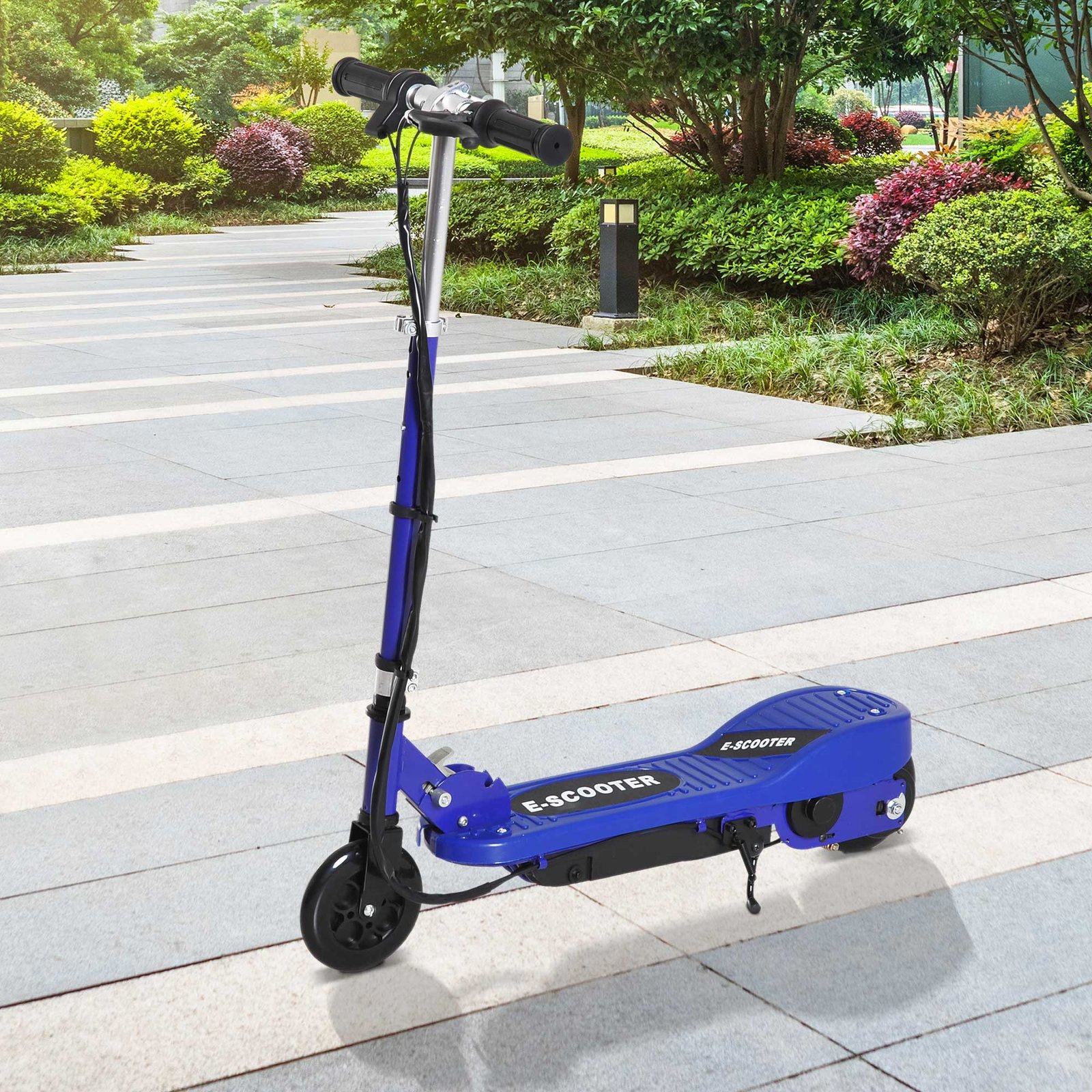 HOMCOM Folding Electric Kids Scooter Ride on Age 7-14, Blue/Black - Image 2