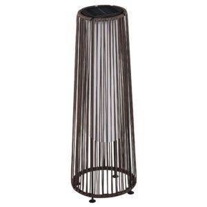 Outsunny Patio Garden PE Rattan Solar Lights Woven Resin Wicker Lantern Auto On/Off Solar Powered Lights for Porch, Yard, Lawn, Courtyard, Indoor & Outdoor  Brown