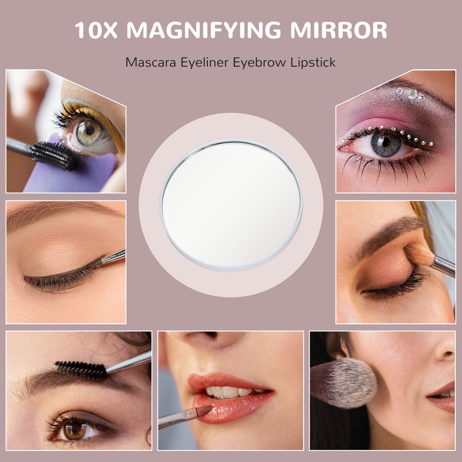 HOMCOM Vanity Mirror with Lights, Large 80x62 cm Lighted Makeup Mirror with 3 Colour, 10X Magnifying, USB Charging Port, Touch Screen, Tabletop or Wall Mounted Design, White - Image 7