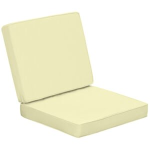 Outsunny 2-Piece Garden Seat and Back Cushion Set, Replacement Cushions for Outdoor Furniture with Seat Cushion and Back Cushion, Cream White