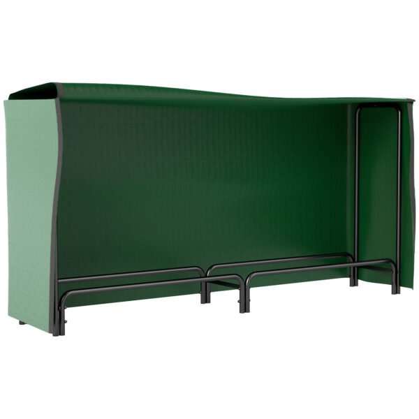 Outsunny Firewood Rack with Waterproof Cover, Heavy Duty Metal Log Store Indoors, Log Storage Holder for Outdoor Indoor Fireplace, 200 x 36 x 99 cm, Dark Green Outsunny Firewood Rack with Waterproof Cover, Heavy Duty Metal Log Store Indoors, Log Storage Holder for Outdoor Indoor Fireplace, 200 x 36 x 99 cm, Dark Green