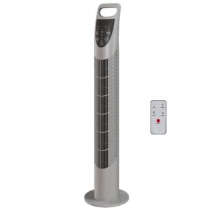 HOMCOM Tower Fan Oscillating 3 Speeds 3 Winds 40W w/ RC Timer Quiet - Grey