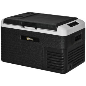 Outsunny 30L Portable Car Refrigerator - Grey and Black