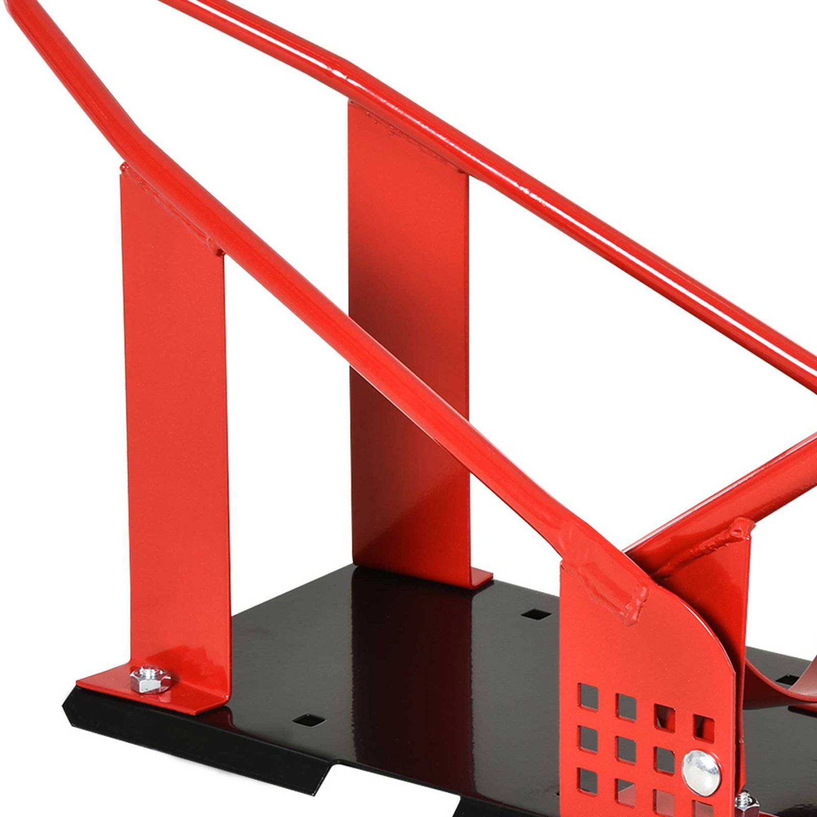 HOMCOM Motorcycle Wheel Chock 8-15.5 cm Metal Motorbike Holder Pre-Drilled Holes For Truck And Trailer - Image 7
