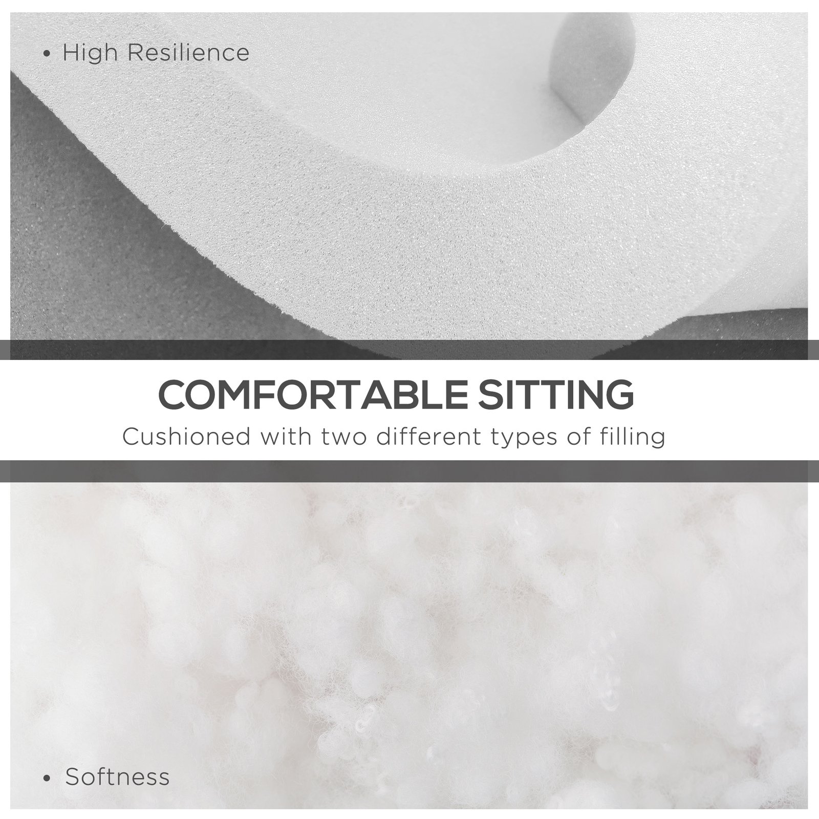 Outsunny Set of 4 Garden Seat Cushion with Ties, 42 x 42cm Replacement Dining Chair Seat Pad, Cream White - Image 4