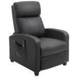 HOMCOM Massage Recliner Armchair with 150? Recline, Faux Leather, Side Pocket, Black