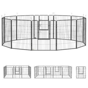 PawHut 12 Panels Heavy Duty Puppy Playpen, for Small Dogs, Indoor and Outdoor Use - Silver
