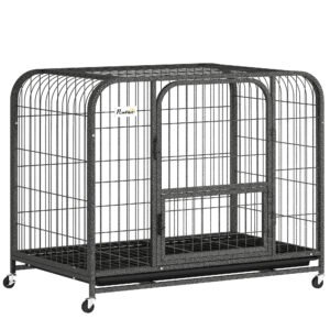PawHut Heavy Duty Dog Crate,93 x 58 x 76 cm, Large Dog Cage for Small to Medium Breeds