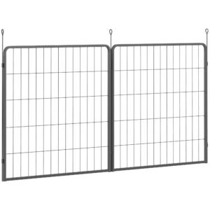 PawHut Two-Piece Dog Pen Expansion Pack for Medium Dogs, 80cm Tall Animal Pen with Three Connecting Stakes