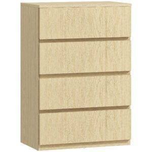 HOMCOM Chest of Drawers, 4-Drawer Storage Cabinets, Modern Dresser, Storage Drawer Unit for Bedroom
