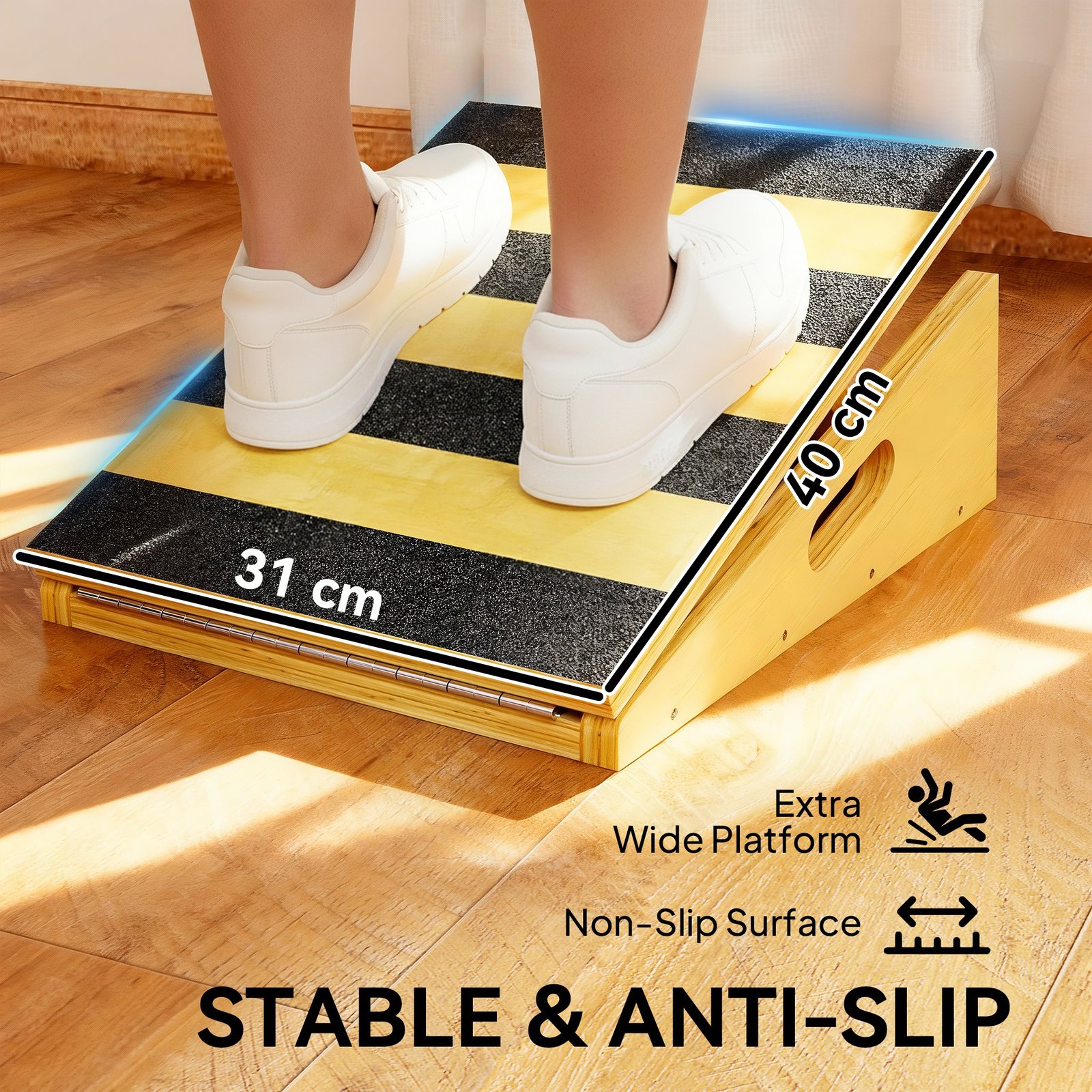 SPORTNOW Portable Slant Board, Adjustable Incline Board Calf Stretcher with Extra Side-Handle Design for Home Gym - Image 5