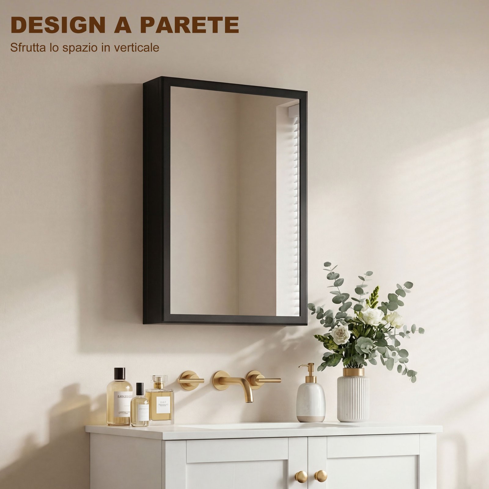 kleankin Bathroom Cabinet with Mirror, Wall Mounted Bathroom Mirror Cabinet with Storage Shelves, 40 x 12 x 60 cm, Black - Image 7