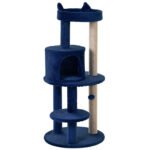 PawHut 104 cm Cat Tree, Cat Condo Tree Tower, Cat Activity Centre with Scratching Posts, Plush Perches, Hanging Ball – Blue PawHut 104 cm Cat Tree, Cat Condo Tree Tower, Cat Activity Centre with Scratching Posts, Plush Perches, Hanging Ball – Blue